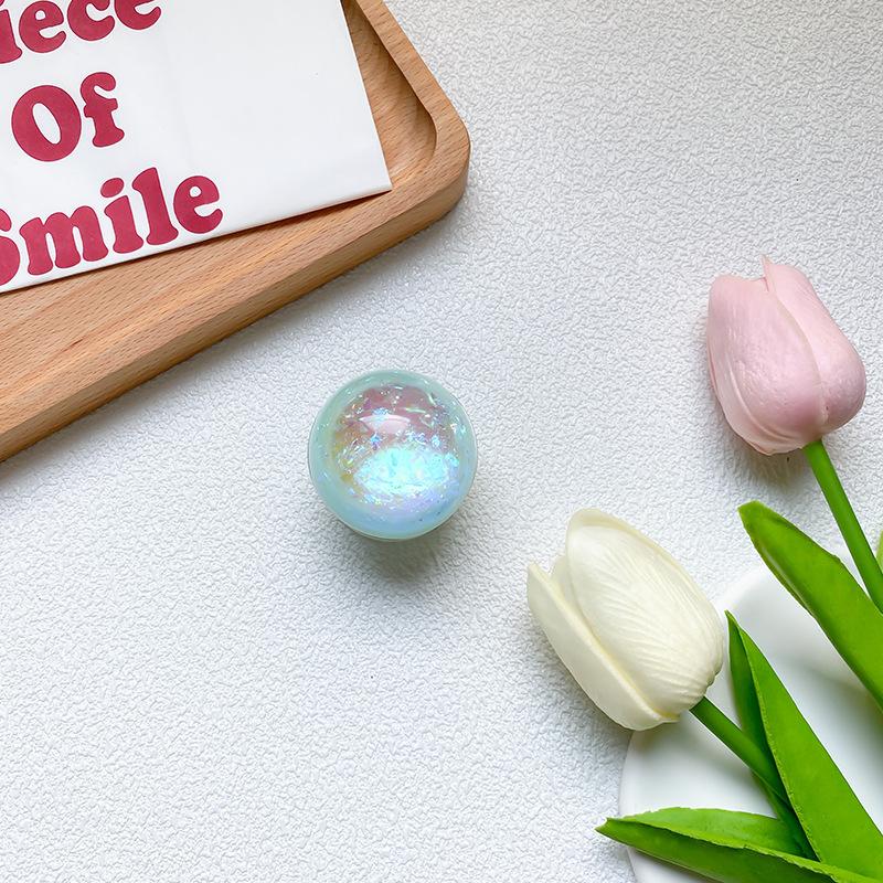 Wind Paste Type Laser Debris Crystal Ball Mobile Phone Holder Back Paste Retractable Airbag Stable Portable Niche