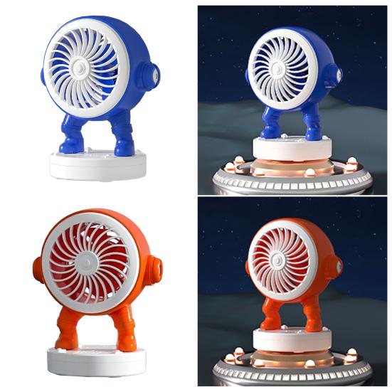 Astronaut Desk Fan 500mAh USB Rechargeable Summer Cooling Fan Quiet Portable Office Bedroom
