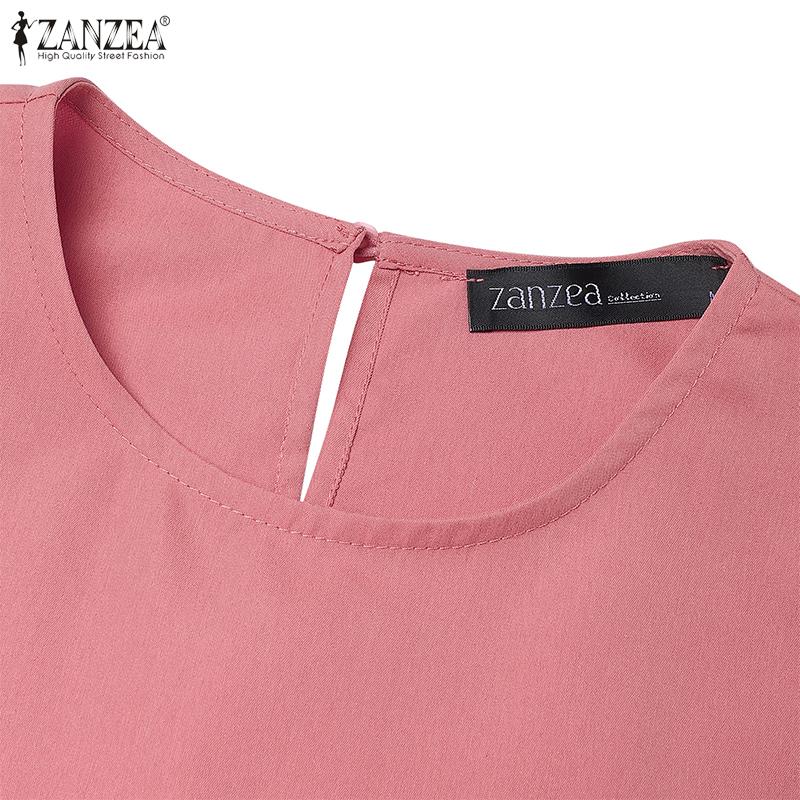 ZANZEA Women Loose Casual Round Neck Sleeveless Long Dress