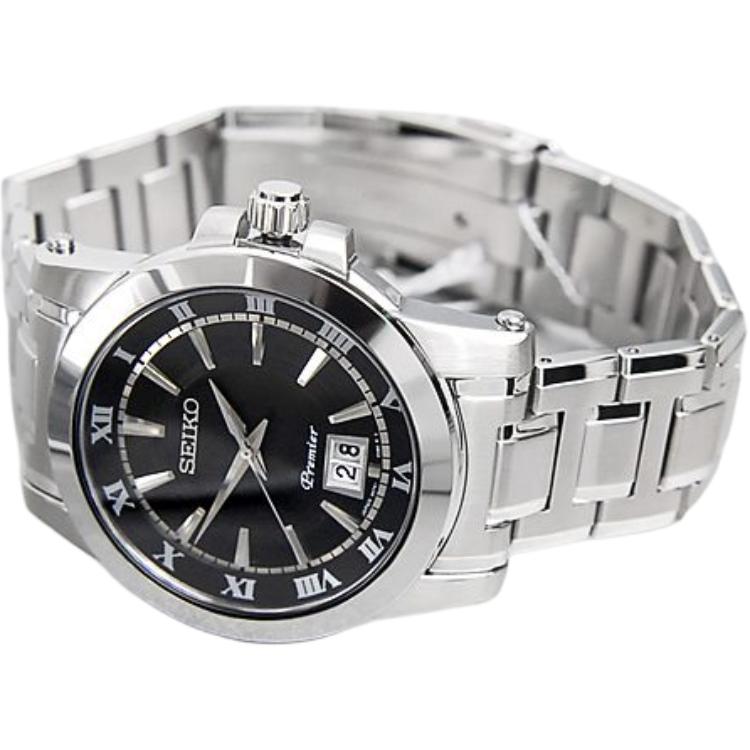Seiko Premier Quartz Watch Men watches Black SUR015J1