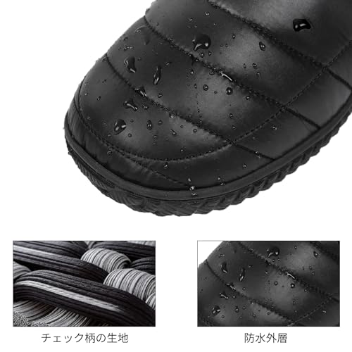 Git-up Men's Winter Sandals, Warm Indoor Slippers, Non-Slip, Water-Repellent, Easy to Put On and Take Off, Lightweight, Quiet, and Perfect for Office