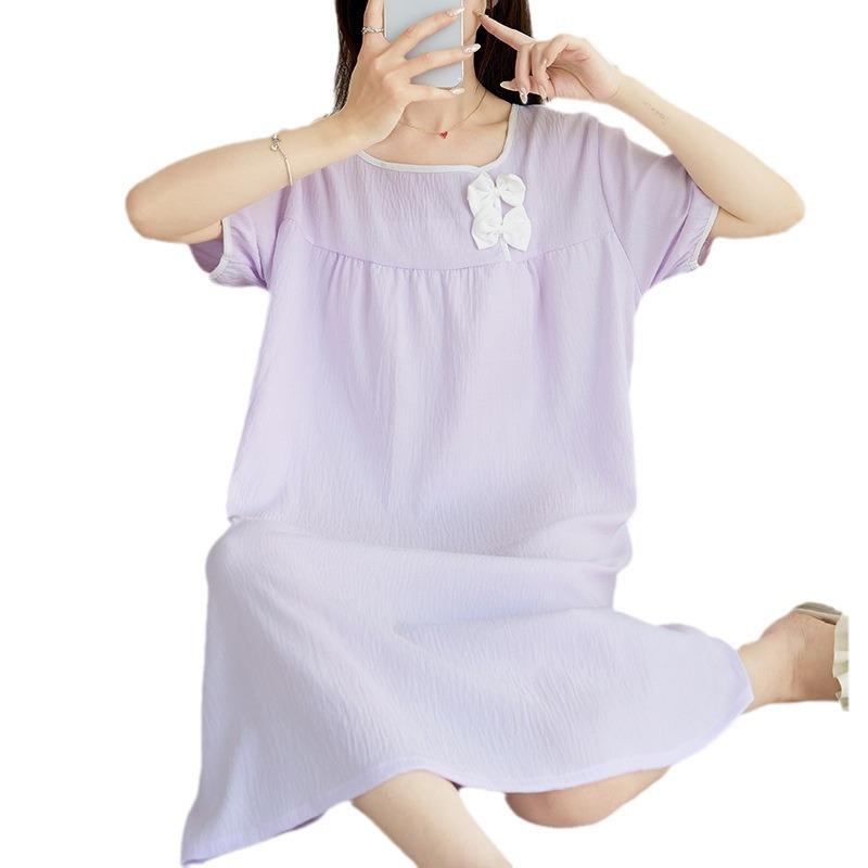 1011 new spring and summer new cloud cotton dress pajamas women's pajamas short sleeves large size Internet celebrities can be worn outside