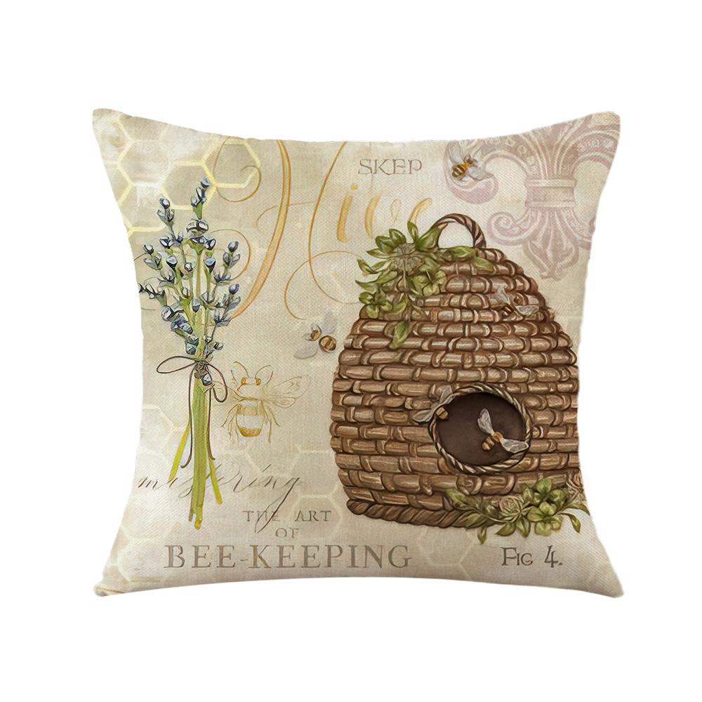 

Pillow Easter Linen Pillow Cover Spring Printed Cushion Cover Home Sofa Backrest Bedside Cushion 45 * 45Cm (excluding pillow core)