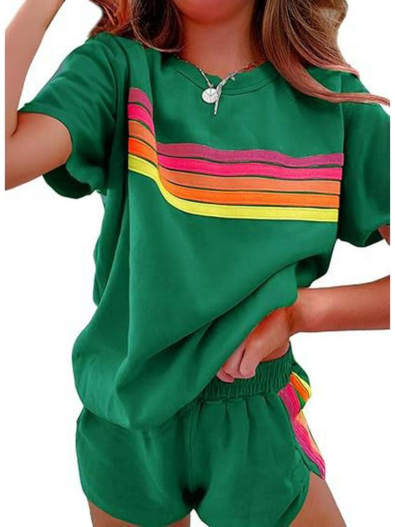 Spring/Summer Minimalist Color-Blocking Women's Casual Set