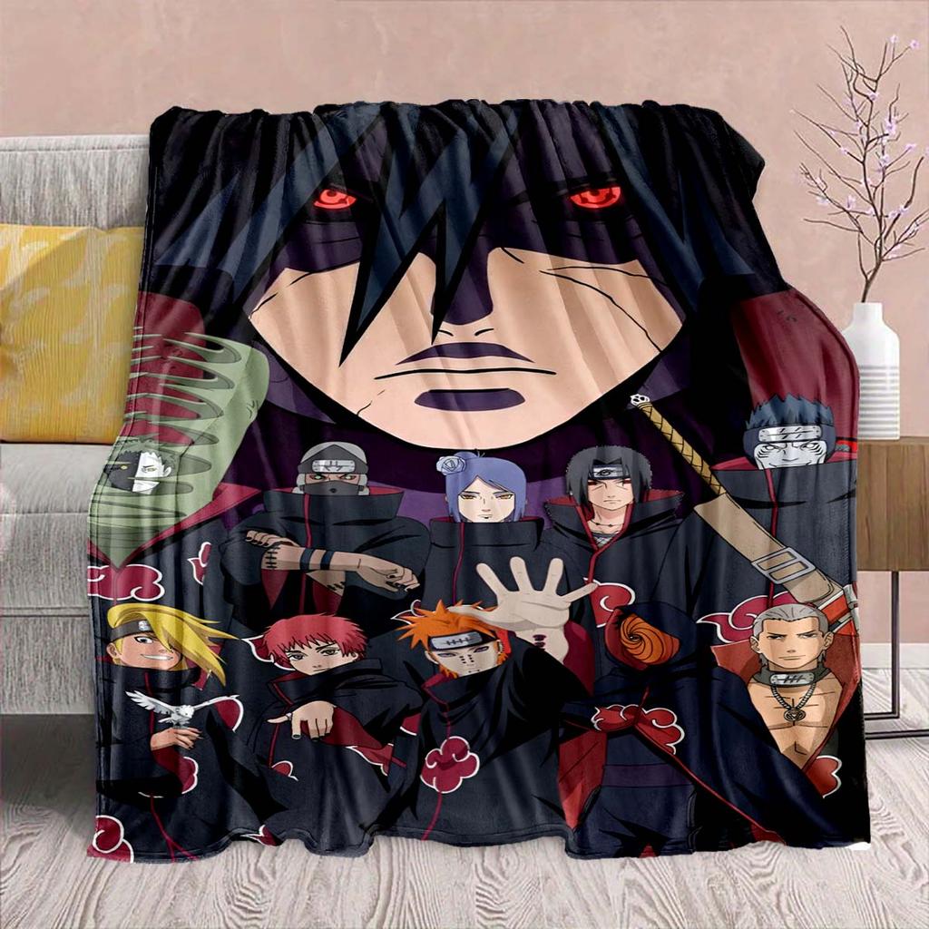 Naruto Anime Flanelldecke - Weich Warm Perfekt für Sofa, Bettwäsche Camping Reise Büro Heimdekor -QJY