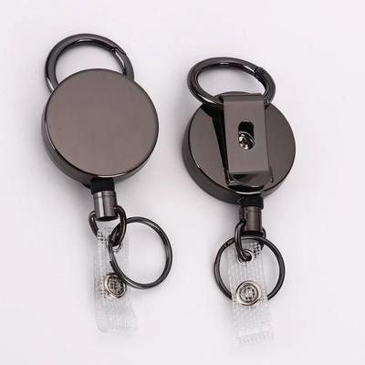 Einziehbare Schlüsselanhänger-Ausweisrollenhalter, Metall, Heavy Duty, Mit Karabiner, Gürtelclip Und Schlüsselring Für ID-Karte, Namensschildhalter
