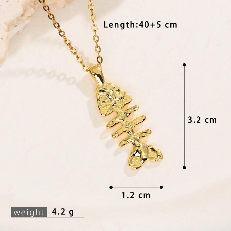 Personalized Ocean Series 18k Gold-Plated Hip Hop Necklace with Micro-Inlaid Diamonds for Women