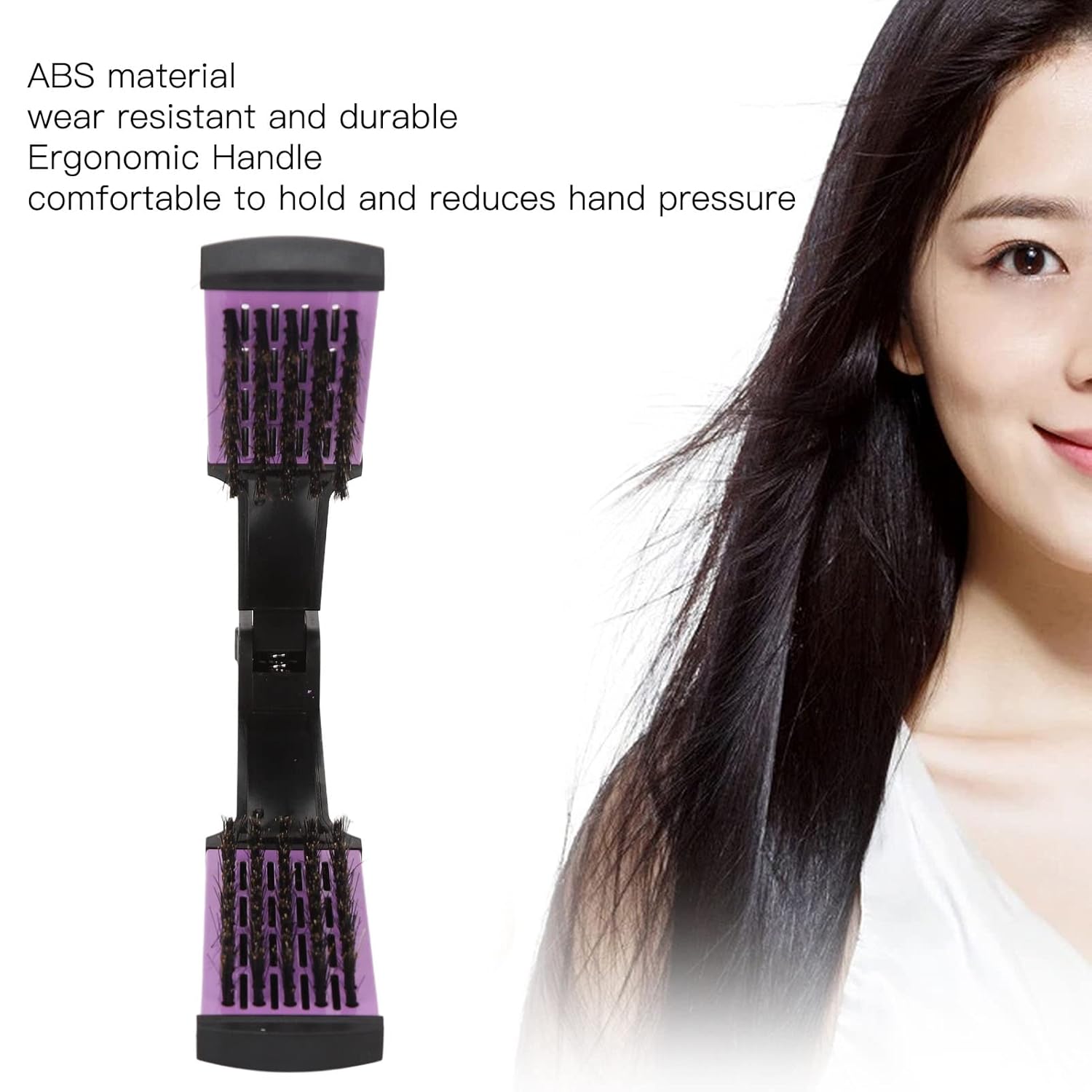 Double Brush Comb,ANGGREK Comb For Straightening Hair Hair Straightening Plywood Soft Prevent Static Comb Clamp Hair Brush Straightener with