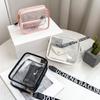 Transparent Crossbody Bag for Women PVC Transparent Candy Color Letter Fashion Shoulder Bag Jelly Bag Small Square Bag