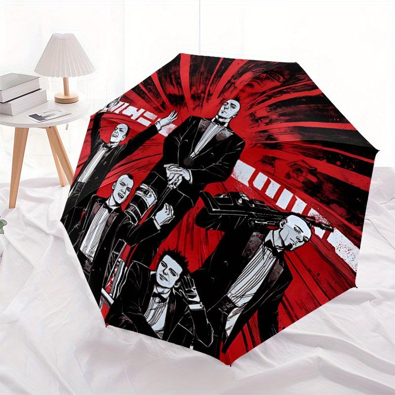 1pc One Direction Automatic Open/Close Umbrella, Portable 3-Fold Compact Umbrella for Men & Women, Perfect Gift for Birthday093