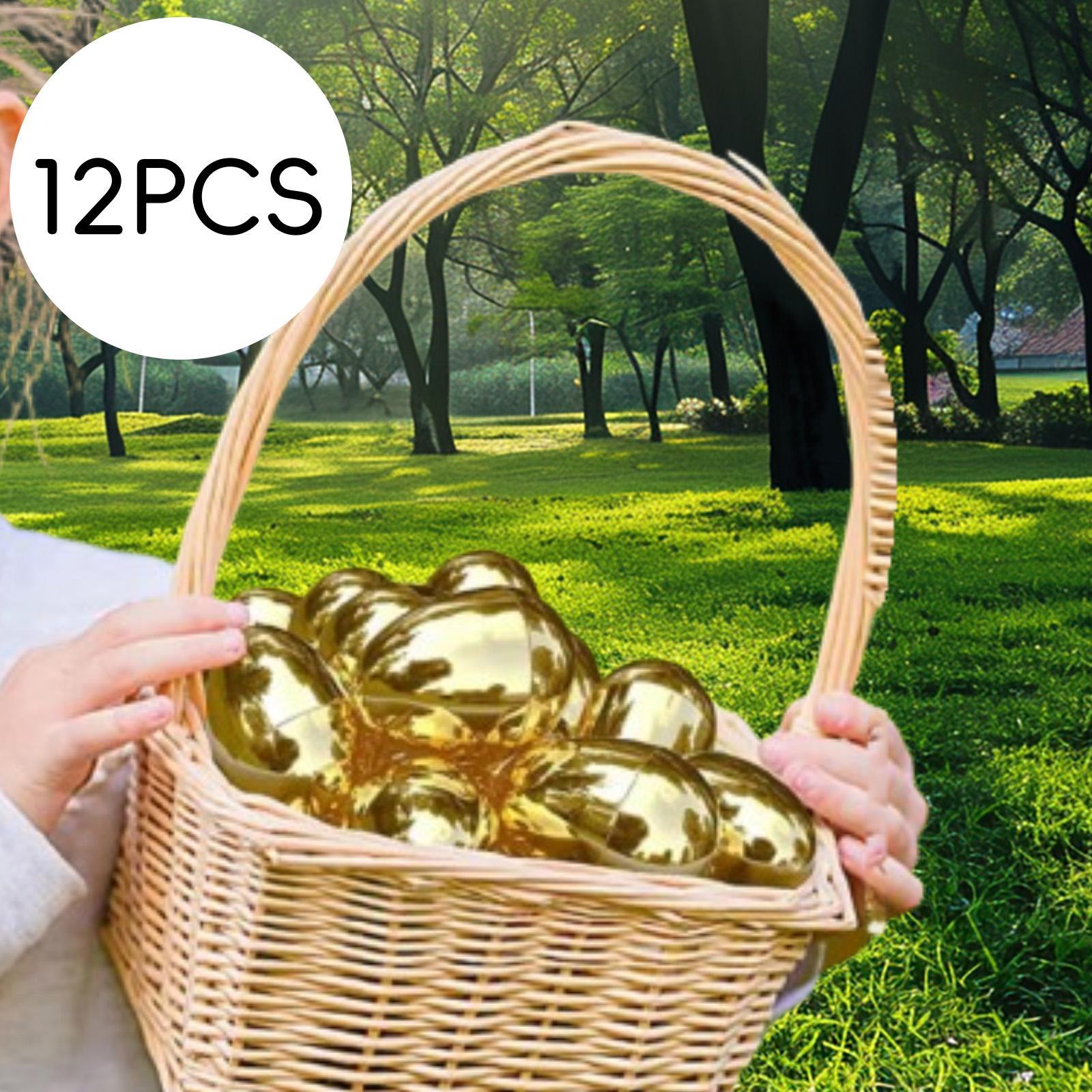 

Golden Color Eggs Party Favors Basket Stuffers for Easter Hunt School Parties Filling Treats Classroom Rewards Celebrations