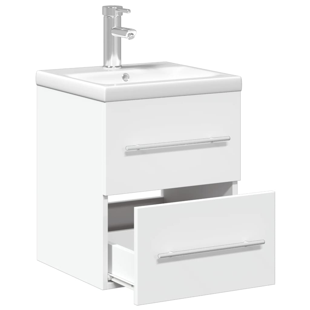 Washbasin Cabinet with Built in Basin White