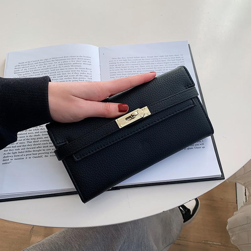 Женские кошельки RFID-блокировка на молнии длинный кошелек клатч кошелек для монет держатель для карт 20 * 11 * 3CM чёрный