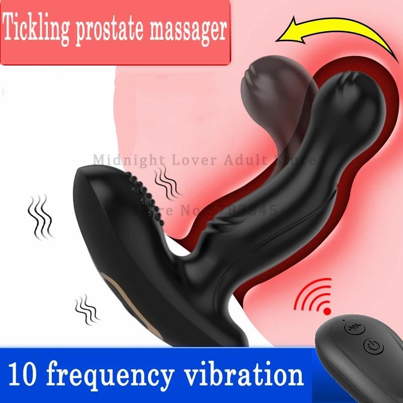 Prostata massasjeapparat Onani Anal Vibrator Butt Plug for Menn Vibrator Anal Plugg G-Spot Stimulere homofile sexleketøy for voksne 18+