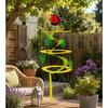 Spirale à vent - EDEN - Coccinelle et Fleurs - Jaune - Nylon/Plastique - Hauteur 110 cm