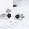 Heart Fancy Colorful Heart Fashion Zirconia Sparkling Classic Stud Earrings for Women Dazzling Female Elegant Accessories Timeless Jewelry