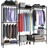 Freestanding Heavy Duty Metal Clothes Rack, Adjustable Custom Closet Rack - 75" L X 13.8" W X 75.2" H, Max Load 800LBS
