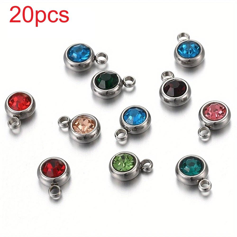 

20pcs 10pcs 5pcs Stainless Steel Geometry Crystal Glass Charms Random Color Pendants Necklaces Earring Beads DIY Jewelry Making
