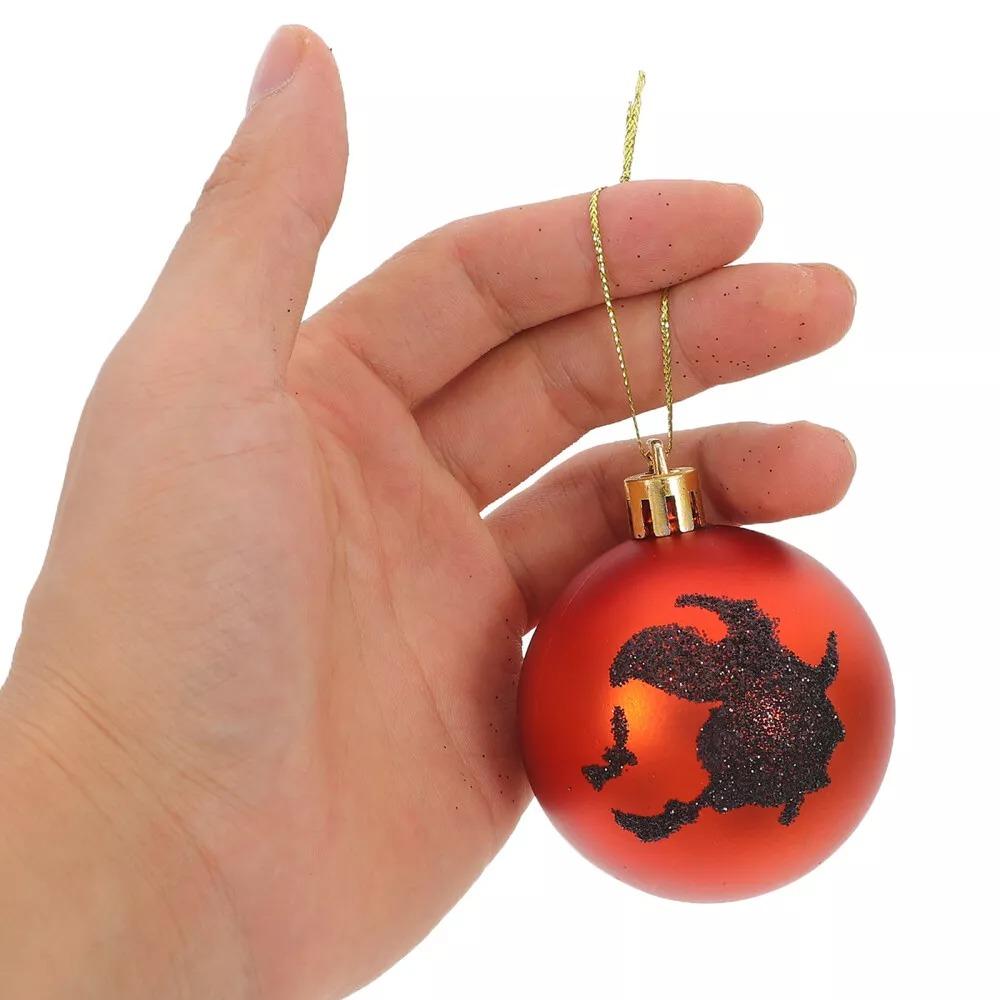 6Pcs 6cm Halloween Hanging Ball Mini Tree Ornament DIY Halloween Tree Baubles  for Home Party