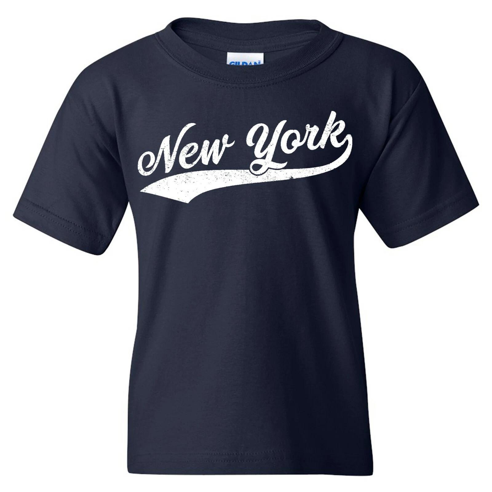 New York City Baseball Script - Hometown Pride Pitcher Youth T Shirt XL