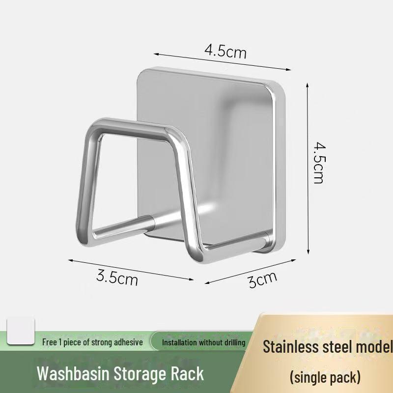 Traceless 304 Stainless Steel Adhesive Hook for Bathroom & Kitchen
