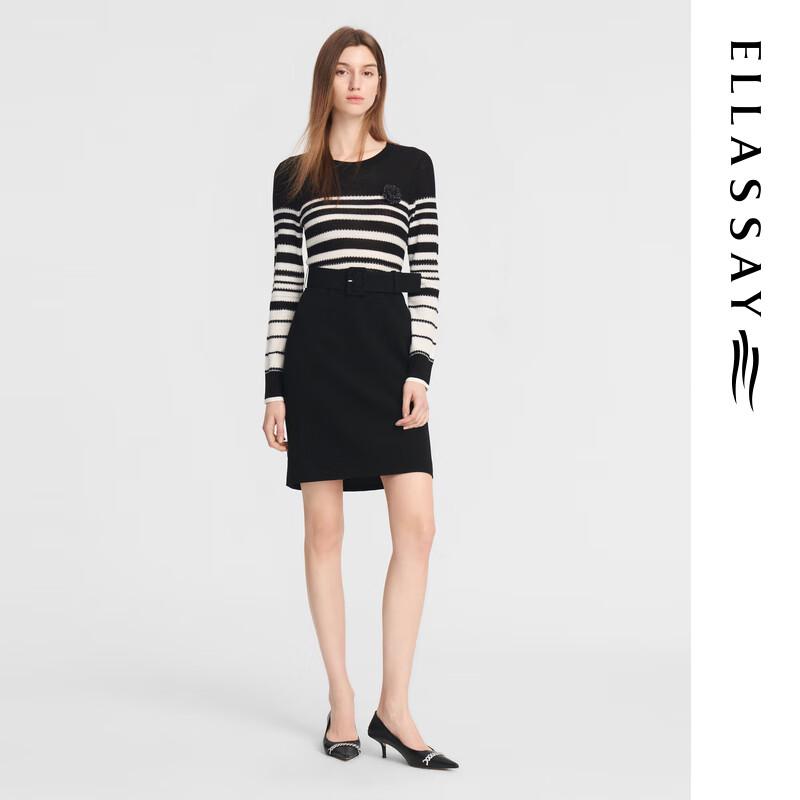 

ELLASSAY Faux Two-Piece Striped Long-Sleeve Dress XS