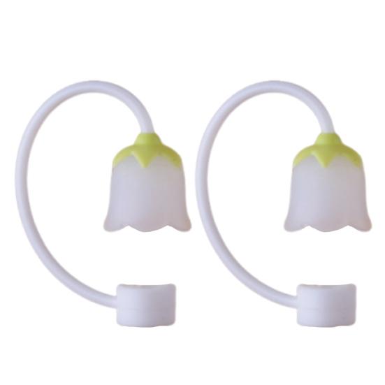 

2Pcs Straw Caps Integrated Sealing Straw Lid Reusable Silicone Straw Covers Dustproof Leakproof Straw Accessories for Cups 8 mm C