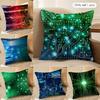 Circuit Board Pattern Design Cushion Cover Silky Short Plush Invisible Zipper Dustproof Sofa Pillow Case for Home Decor