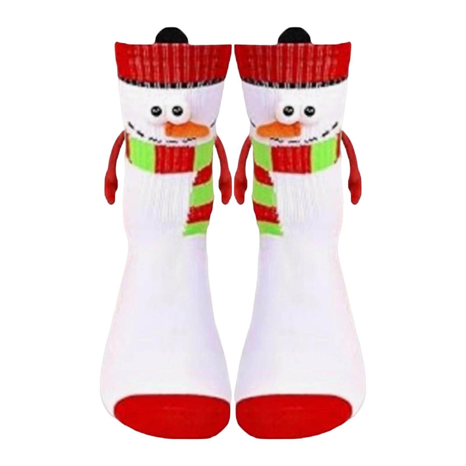 

Рождественский подарок Вязаные носки «Рука в руке» Магнитные носки Смешные и персонализированные парные носки One Size белый