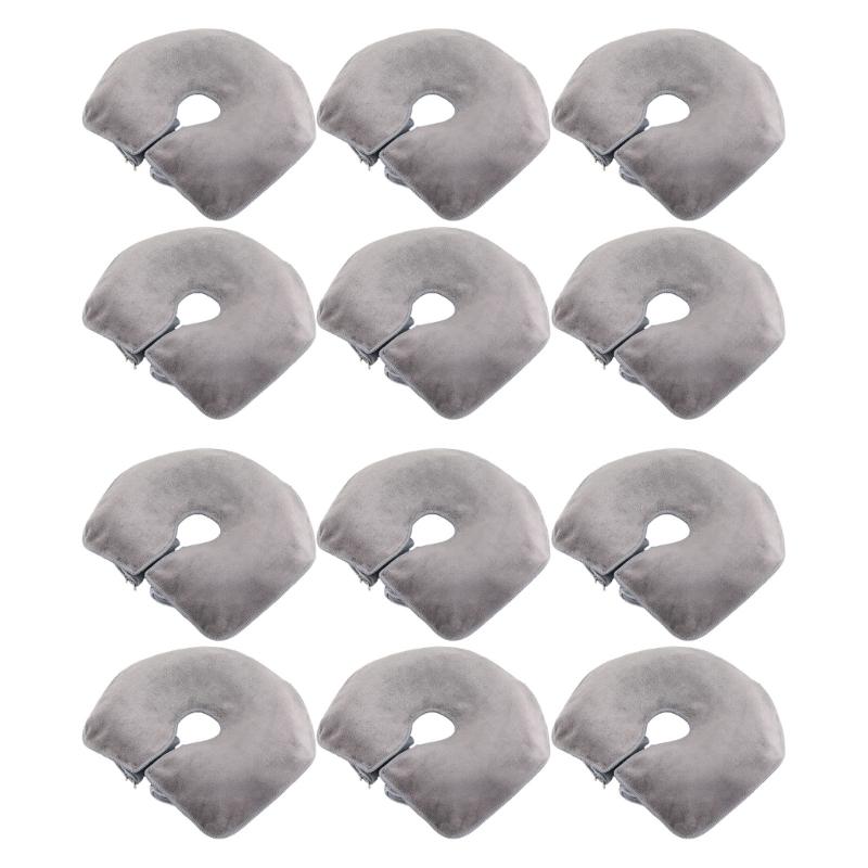 Towel Fabric Massage Headrest Cloths, 12-Piece Set Face Cradle Covers Open Center and Bound Edges for Routine Changing and Cleaning