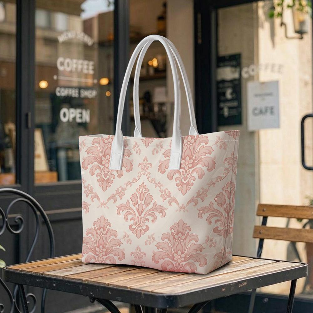 Elegant Floral Pattern Casual Tote Bag Ladies Daily Shoulder Handbag for Outdoor Shopping