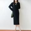 Women Sweater Dress 100% Wool MODERN NEW SAGA O-neck Knit Long Pullover Winter Jumpers Wool Long Dress Female