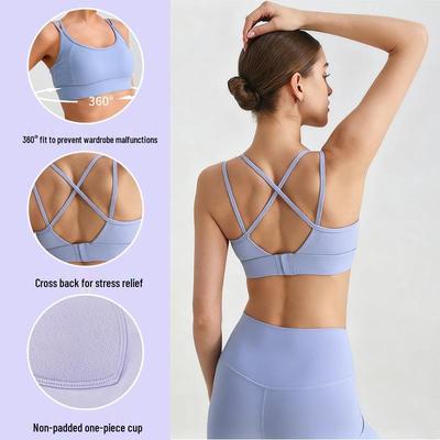 High-Impact Cross-Back Sports Bra: Shockproof, Anti-Sag, Beautiful Back Design for Yoga & Fitness