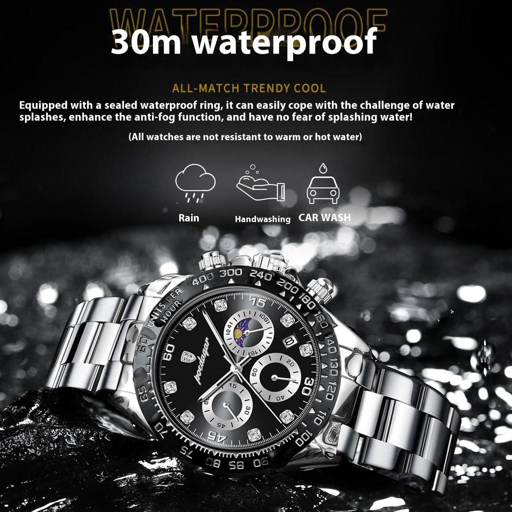 Fashion Classic Brand Men's Watch New Waterproof Luminous Multi-function Quartz Watch Business Sports Clock Chronograph