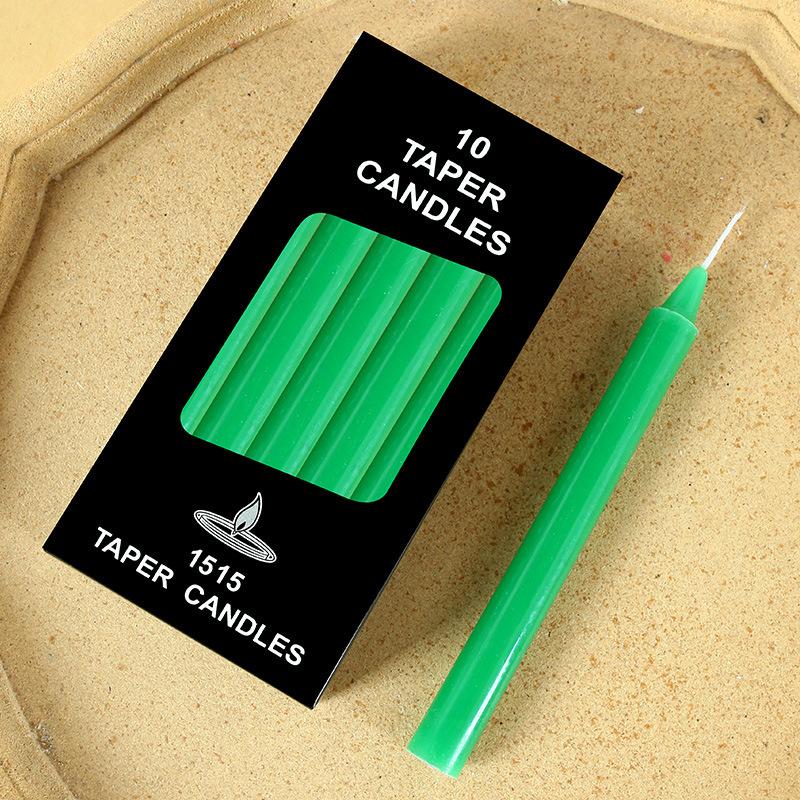 10 Pieces/boxed Colored Long Pole Candles for Household Lighting Candlelight Dinner Western Restaurant Emergency Power Outage Wax Candle