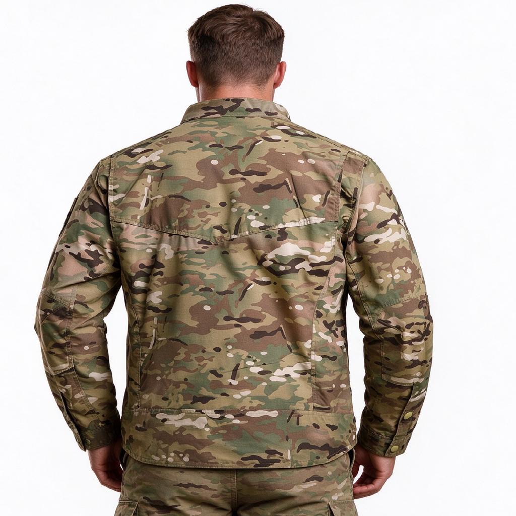 A mixture of cotton and polyester 100% Camouflage Jacket Zipper Closure