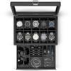 Vlando PU Watch Holds 10 Storage Accessory Display Birthday Gift Case, Watches, Two-Tier Design, Men's Box, Case, Case, Organizer,