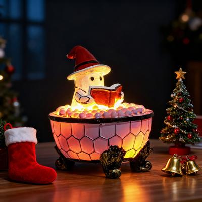 Ghost Bubble Bath Lamp USB Powered Cute Ghost Night Light Halloween