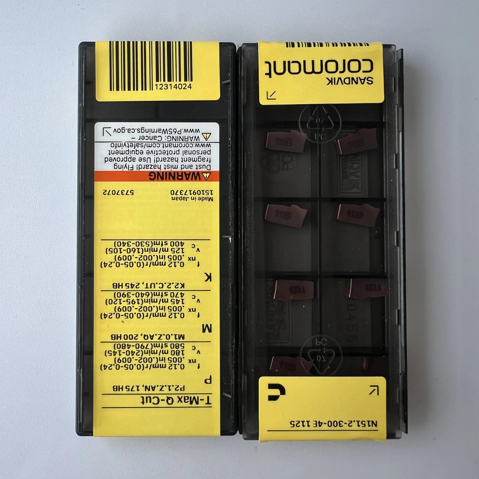 

SANDVIK / N151.2-300-4E 1125 / Industrial indexable Carbide Inserts 10 Pcs