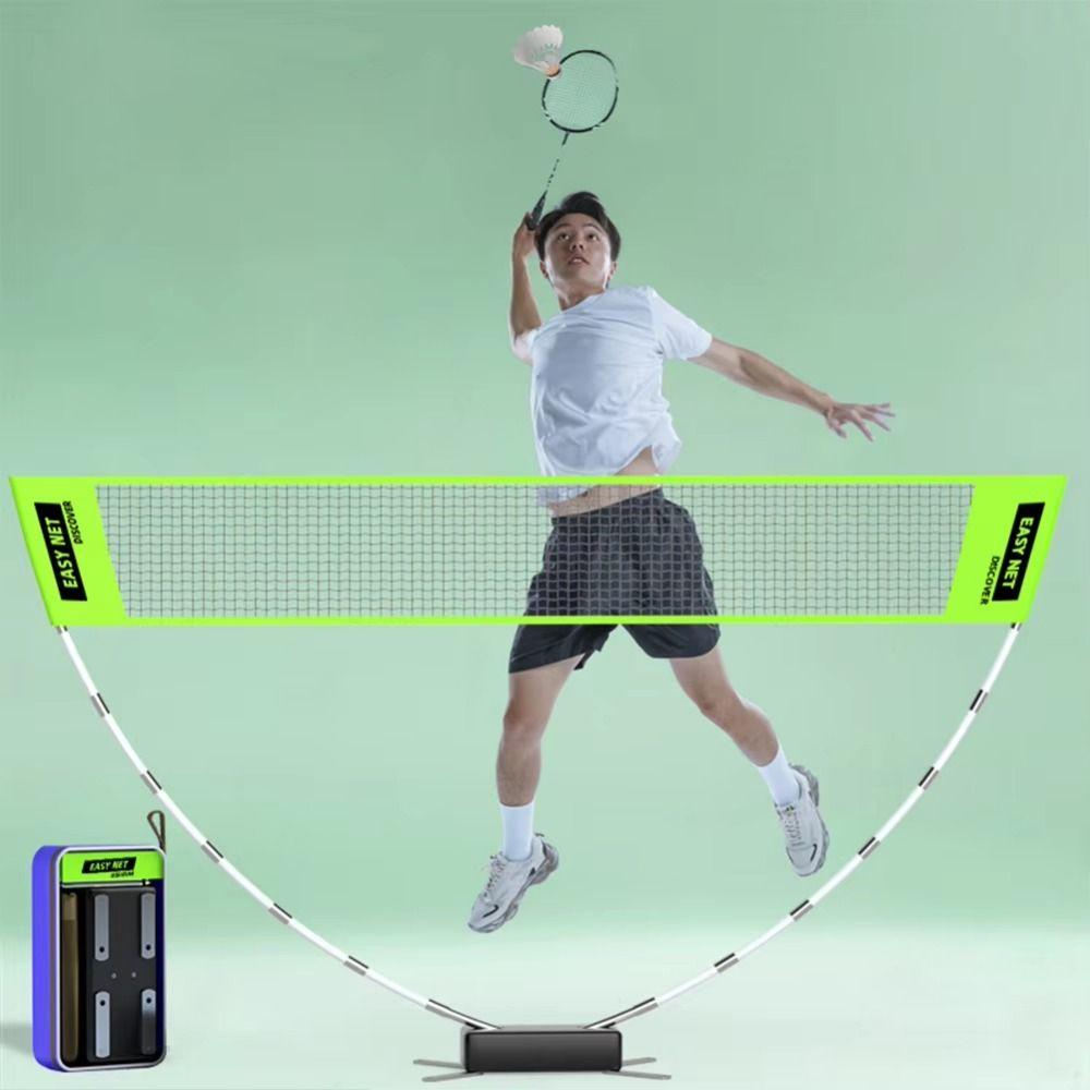 Easy Setup Badminton Net Height Adjustable Badminton Mobile Grid Structure  Outdoor