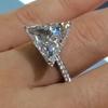 Unique Triangle Cubic Zirconia Rings for Women AAA Crystal CZ Wedding Engagement Lady's  Fashion Versatile Jewelry