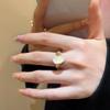 French Gold Cat's Eye Stone Open Ring: Women's Luxurious, Stylish, High-End Versatile Fashion Jewelry.