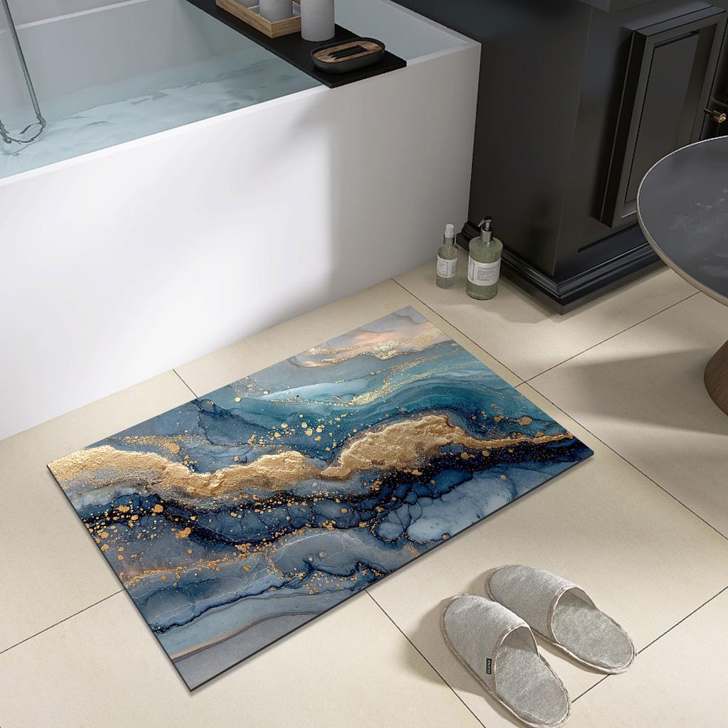 Diatomite Bathroom Shower Bath Mats Foot Mat Quick Dry Non-slip Toilet Carpet Rug Doormat Washable