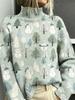 Winter women's new snowman tree print turtleneck casual imitation sweater Christmas sweater
