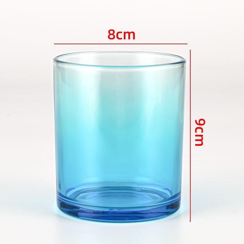 Colored Glass Aroma Candle Jar with Lid