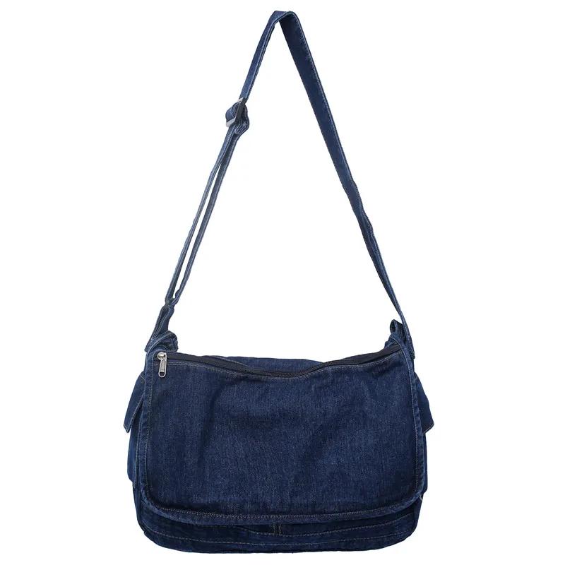 Frühling 2026 Neue Verpackung Große Kapazität Denim-Satchels Fauler Stil Canvas Damen-Schultertaschen Einfache Crossbody-Taschen Herren-Messenger