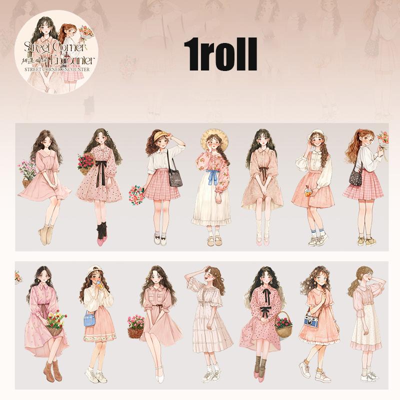 1 Roll Street View PET Tape For Scrapbooking DIY Journal Stickers Collage Art Phone Case Notebook Decoration Gift Craft Supplies