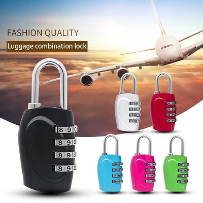 Popular 4-Digit Password Padlock 6-Color Gym Locker Anti-Theft Combination Lock Luggage Travel Safety Lock Zinc Alloy Hardware