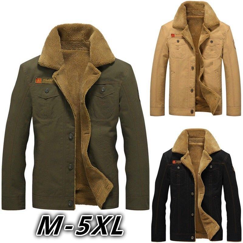 Winter Bomber Jacket Men Pilot Warm Male Fur Collar Army Tactical Jacket Coat