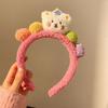 New cartoon coffee color cute bear hair band plush wash face makeup apply facial mask autumn winter hair band female hair band